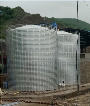 松柏镇粮食钢板仓的安装全过程不用热焊接